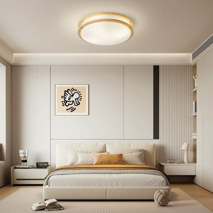 Brilagi - Φωτιστικό οροφής ELARO 4xE27/40W/230V Ø 41 cm φινίρισμα ξύλου