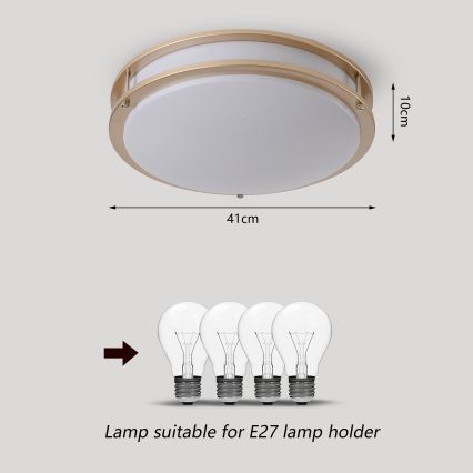 Brilagi - Φωτιστικό οροφής ELARO 4xE27/40W/230V Ø 41 cm χρυσό
