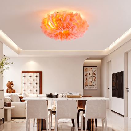 BRILAGI - Φωτιστικό οροφής FEATHER 3xE27/40W/230V διάμ. 40 cm ροζ