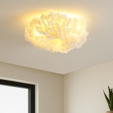 Brilagi - Φωτιστικό οροφής FEATHER 3xE27/40W/230V, διάμετρος 40 cm, λευκό