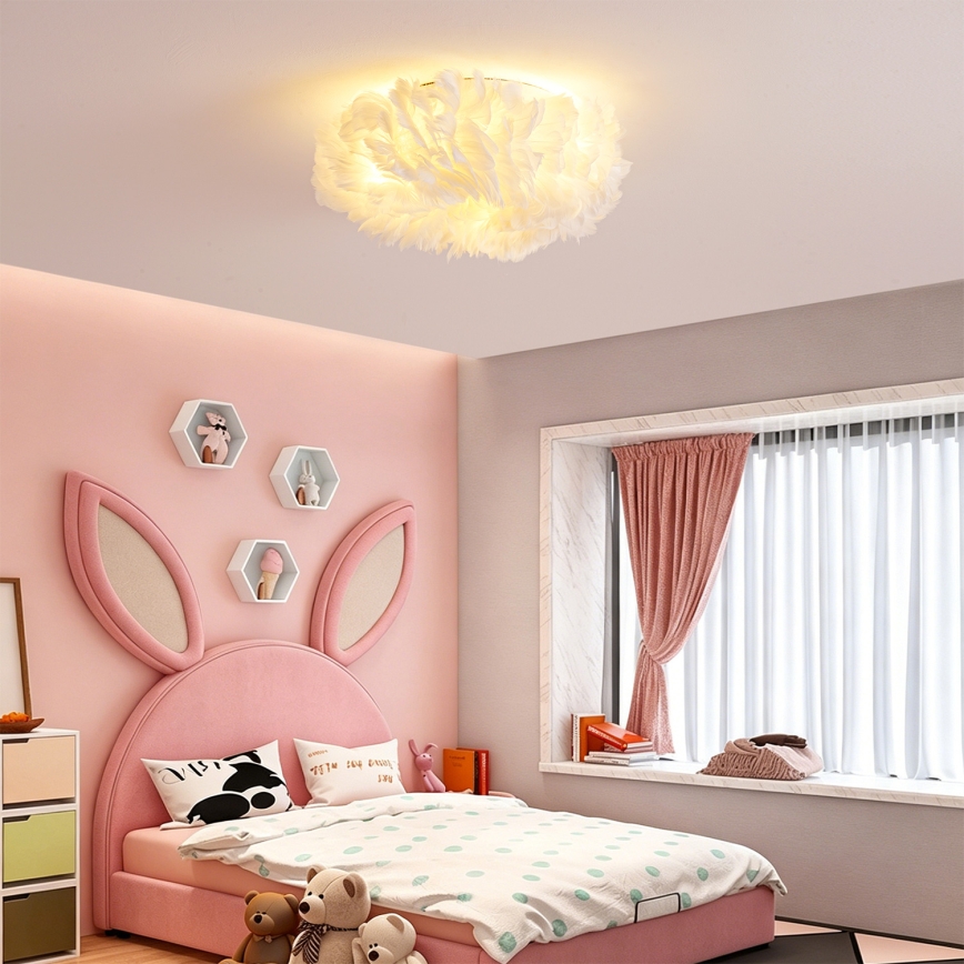 BRILAGI - Φωτιστικό οροφής FEATHER 3xE27/40W/230V, διάμετρος 40 cm, λευκό
