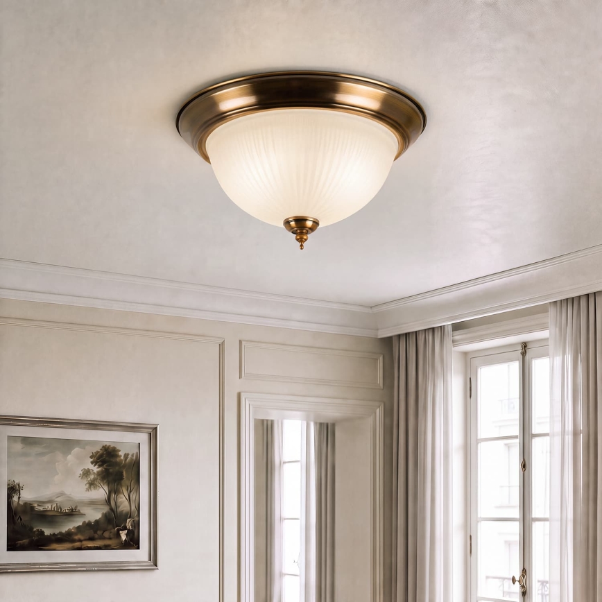 BRILAGI - Φωτιστικό οροφής FRESCO 2xE27/40W/230V διάμ. 28 cm χάλκινο