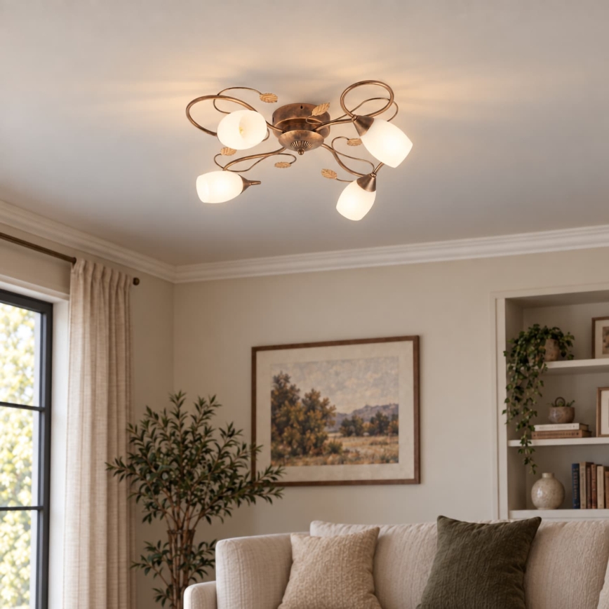 BRILAGI - Φωτιστικό οροφής GRACE 4xE27/40W/230V Ø 68 εκ. πατίνα/χάλκινο