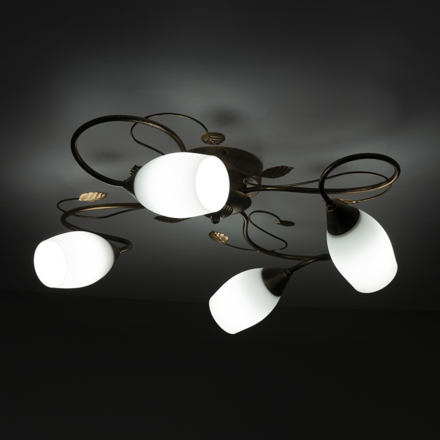 BRILAGI - Φωτιστικό οροφής GRACE 4xE27/40W/230V Ø 68 εκ. πατίνα/χάλκινο