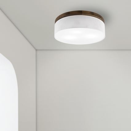 BRILAGI - Φωτιστικό οροφής LED BELLADONNA 3xE27/15W/230V Ø 50 εκ. λευκό/δρυς-καρυδιά