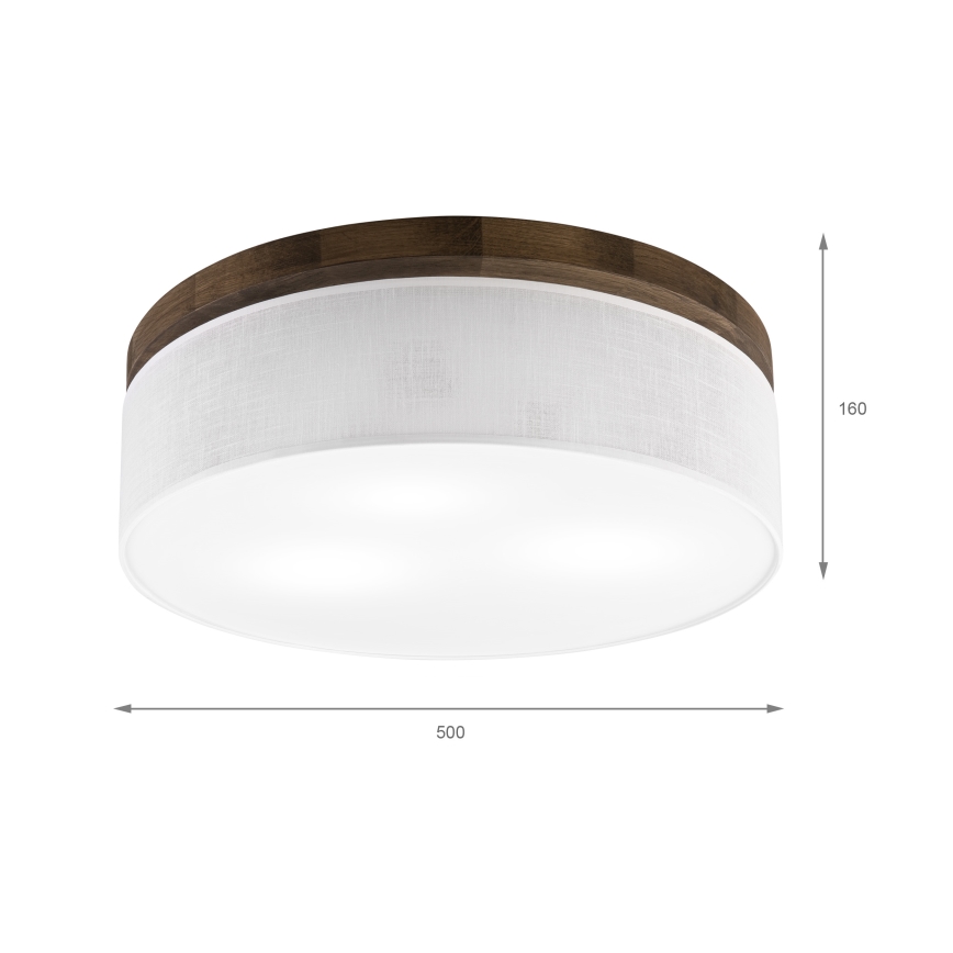 BRILAGI - Φωτιστικό οροφής LED BELLADONNA 3xE27/15W/230V Ø 50 εκ. λευκό/δρυς-καρυδιά