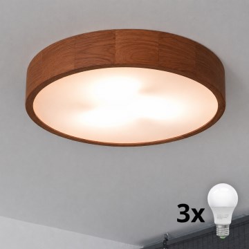 Brilagi - Φωτιστικό οροφής LED CARVALHO 3xE27/15W/230V, φινίρισμα δρυς-κεράσι, Ø 47 εκ.