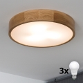 BRILAGI - Φωτιστικό οροφής LED CARVALHO 3xE27/15W/230V δρυς διάμ. 47,5 εκ.