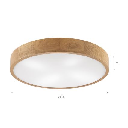 Brilagi - Φωτιστικό οροφής LED CARVALHO 4xE27/60W/230V σε φινίρισμα δρυός, διάμ. 57,5 εκ.