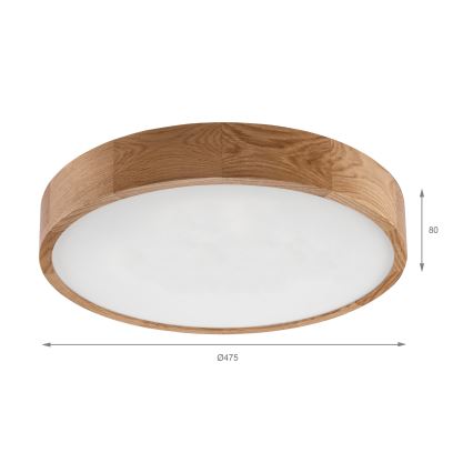 Brilagi - Φωτιστικό οροφής LED CARVALHO LED/36W/230V, σε φινίρισμα δρυός, διάμ. 47,5 cm