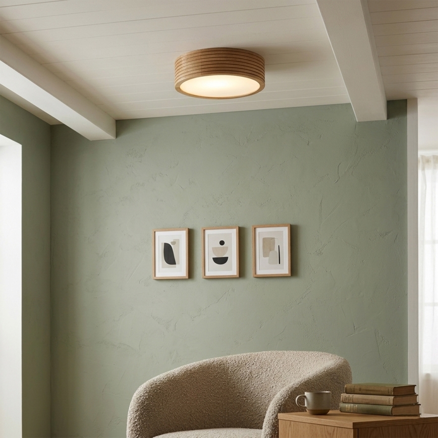 Brilagi - Φωτιστικό οροφής LED CARVALHO MODERN 1xE27/60W/230V Ø 27,5 cm σε απόχρωση δρυός