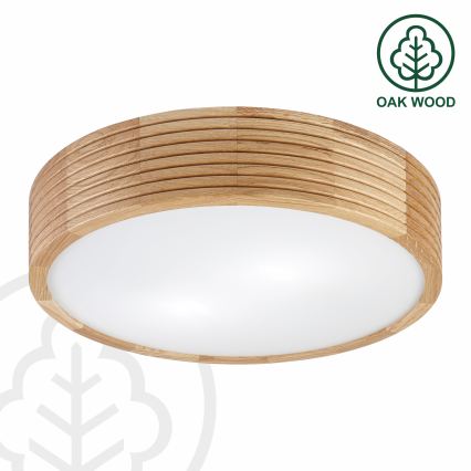 Brilagi - Φωτιστικό οροφής LED CARVALHO MODERN 2xE27/60W/230V διάμ. 37,5 cm δρυς