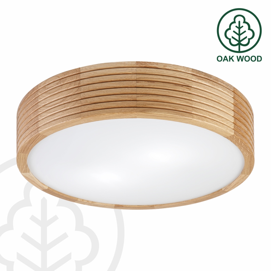 Brilagi - Φωτιστικό οροφής LED CARVALHO MODERN 2xE27/60W/230V διάμ. 37,5 cm δρυς