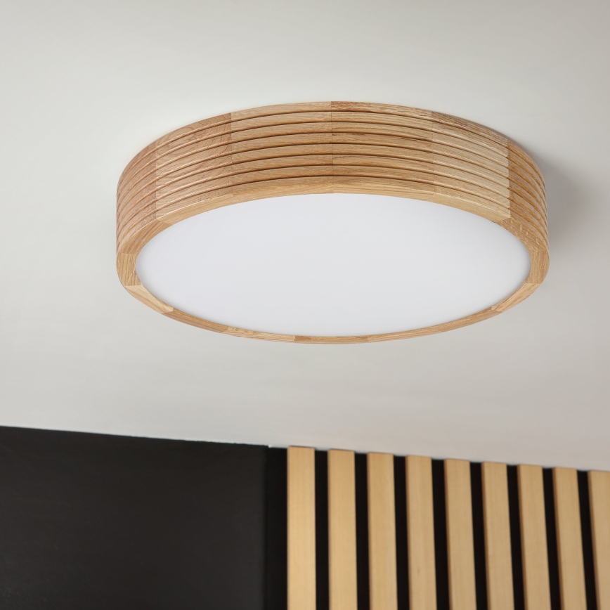 Brilagi - Φωτιστικό οροφής LED CARVALHO MODERN 2xE27/60W/230V διάμ. 37,5 cm δρυς