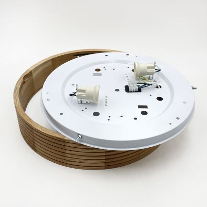 Brilagi - Φωτιστικό οροφής LED CARVALHO MODERN 2xE27/60W/230V διάμ. 37,5 cm δρυς