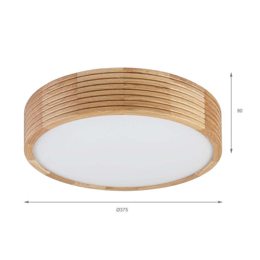 Brilagi - Φωτιστικό οροφής LED CARVALHO MODERN 2xE27/60W/230V διάμ. 37,5 cm δρυς