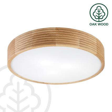 Brilagi - Φωτιστικό οροφής LED CARVALHO MODERN 3xE27/60W/230V, Ø 47,5 εκ., σε απόχρωση δρυός