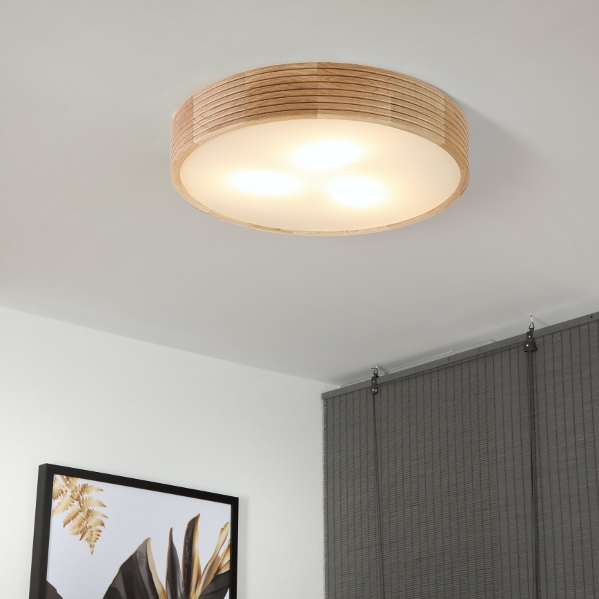 Brilagi - Φωτιστικό οροφής LED CARVALHO MODERN 3xE27/60W/230V, Ø 47,5 εκ., σε απόχρωση δρυός
