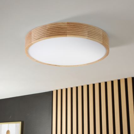 Brilagi - Φωτιστικό οροφής LED CARVALHO MODERN 3xE27/60W/230V, Ø 47,5 εκ., σε απόχρωση δρυός