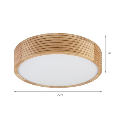 Brilagi - Φωτιστικό οροφής LED CARVALHO MODERN 3xE27/60W/230V, Ø 47,5 εκ., σε απόχρωση δρυός