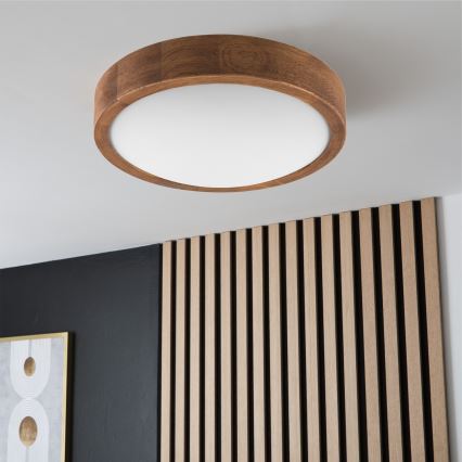 Brilagi - Φωτιστικό οροφής LED CARVALHO SLIM 1xE27/60W/230V δρυς κερασιά διάμετρος 27 cm