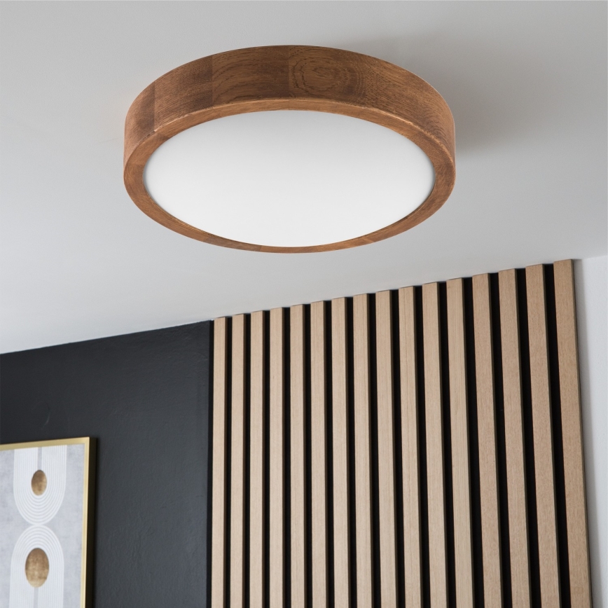 Brilagi - Φωτιστικό οροφής LED CARVALHO SLIM 1xE27/60W/230V δρυς κερασιά διάμετρος 27 cm