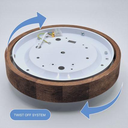 Brilagi - Φωτιστικό οροφής LED CARVALHO SLIM 1xE27/60W/230V δρυς κερασιά διάμετρος 27 cm