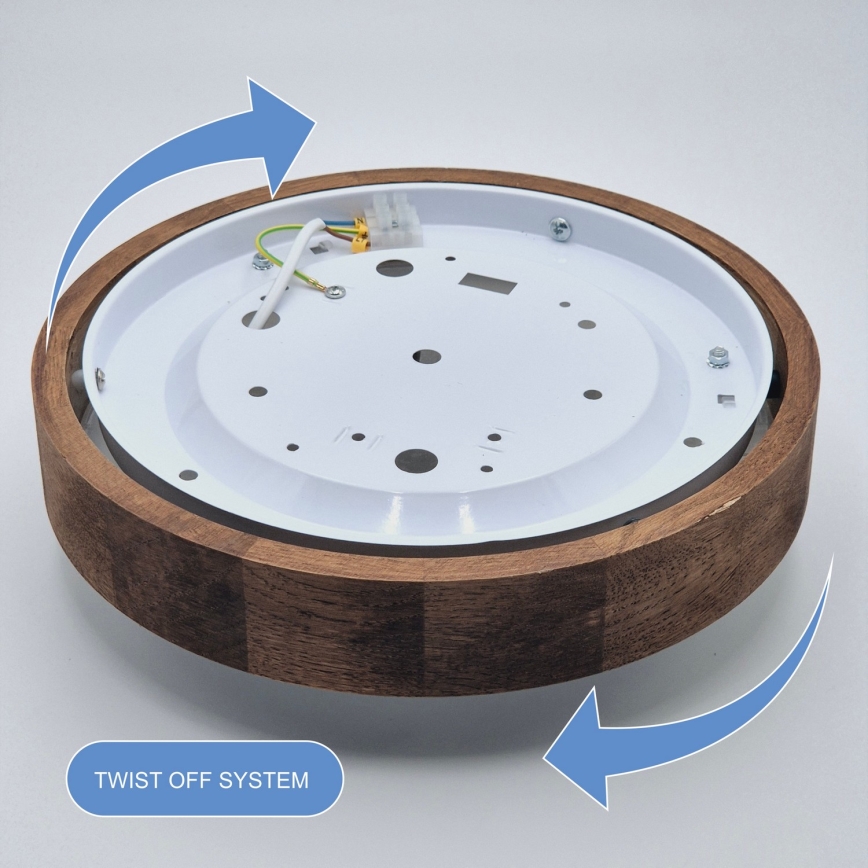 Brilagi - Φωτιστικό οροφής LED CARVALHO SLIM 1xE27/60W/230V δρυς κερασιά διάμετρος 27 cm