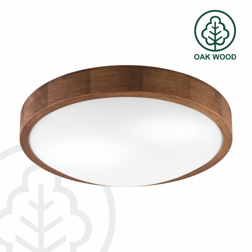 Brilagi - Φωτιστικό οροφής LED CARVALHO SLIM 2xE27/15W/230V, απόχρωση δρυός-κερασιάς, Ø 37 εκ.