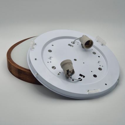 Brilagi - Φωτιστικό οροφής LED CARVALHO SLIM 2xE27/15W/230V, απόχρωση δρυός-κερασιάς, Ø 37 εκ.