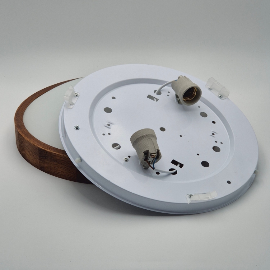 Brilagi - Φωτιστικό οροφής LED CARVALHO SLIM 2xE27/15W/230V, απόχρωση δρυός-κερασιάς, Ø 37 εκ.