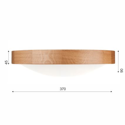 Brilagi - Φωτιστικό οροφής LED CARVALHO SLIM 2xE27/15W/230V, χρώμα δρυός, Ø 37 εκ.