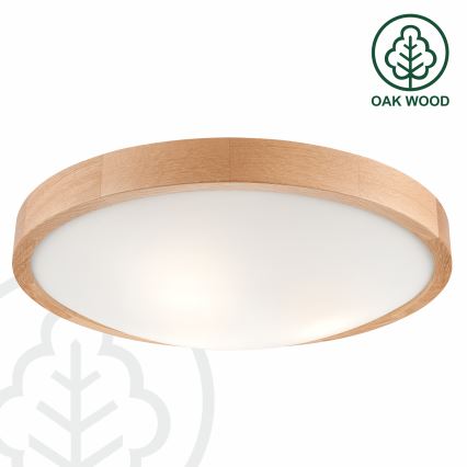 Brilagi - Φωτιστικό οροφής LED CARVALHO SLIM 3xE27/15W/230V, απόχρωση δρυός, διάμ. 47 cm