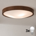 BRILAGI - Φωτιστικό οροφής LED CARVALHO SLIM 3xE27/15W/230V δρυς καρυδιά διάμ. 47 cm