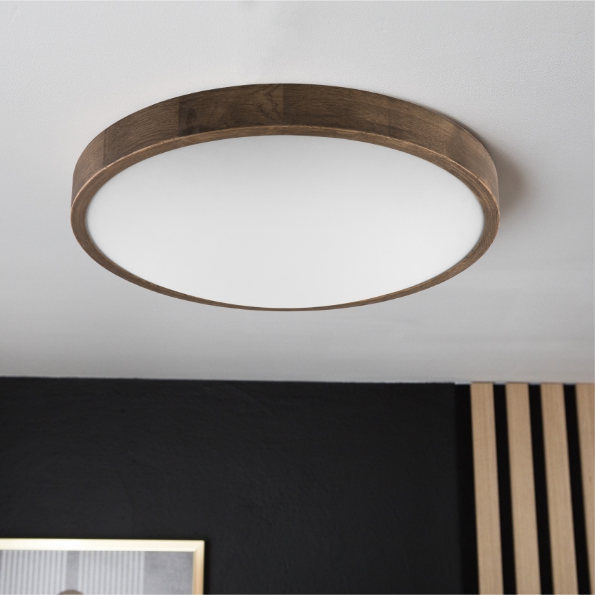 Brilagi - Φωτιστικό οροφής LED CARVALHO SLIM 3xE27/15W/230V δρυς καρυδιά διάμ. 47 cm