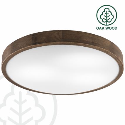 Brilagi - Φωτιστικό οροφής LED CARVALHO SLIM 3xE27/15W/230V δρυς καρυδιά διάμ. 47 cm
