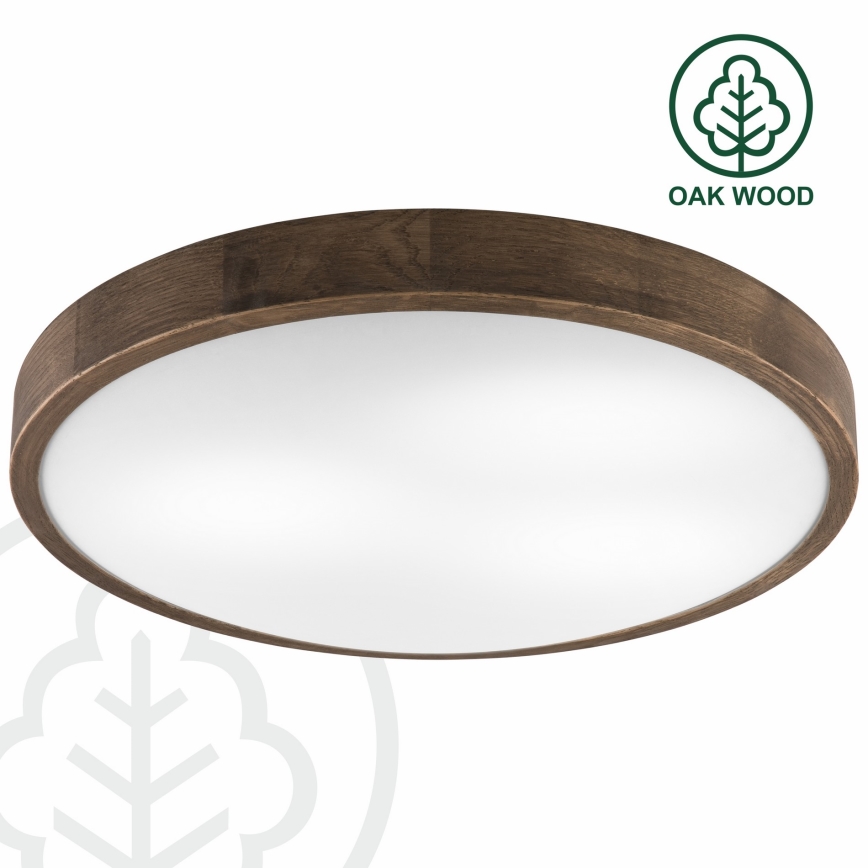 Brilagi - Φωτιστικό οροφής LED CARVALHO SLIM 3xE27/15W/230V δρυς καρυδιά διάμ. 47 cm
