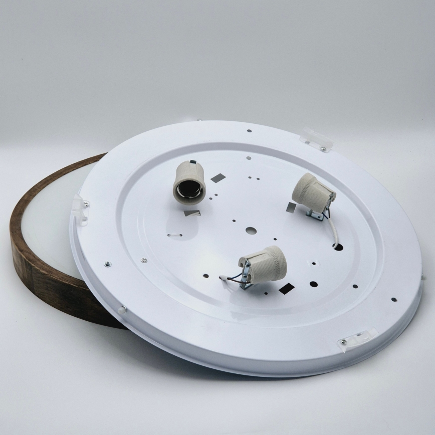 Brilagi - Φωτιστικό οροφής LED CARVALHO SLIM 3xE27/15W/230V δρυς καρυδιά διάμ. 47 cm
