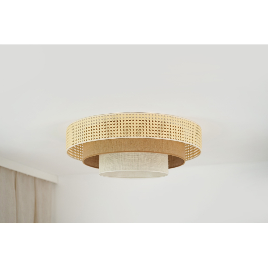 Brilagi - Φωτιστικό οροφής LED CEDAR LUNETA, 26W/230V, Ø 60 εκ., ρατάν/καφέ/κρεμ