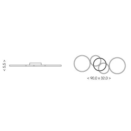 Brilagi - Φωτιστικό οροφής LED ECHO LED/40W/230V 4000K 32x90 εκ. μαύρο