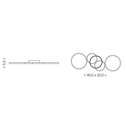 BRILAGI - Φωτιστικό οροφής LED ECHO LED/40W/230V 4000K 32x90 εκ. μαύρο