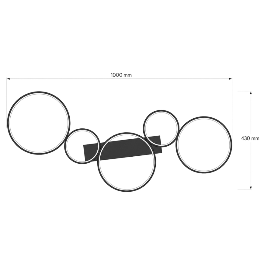 BRILAGI - Φωτιστικό οροφής LED ECHO LED/60W/230V 4000K 45x110 cm μαύρο