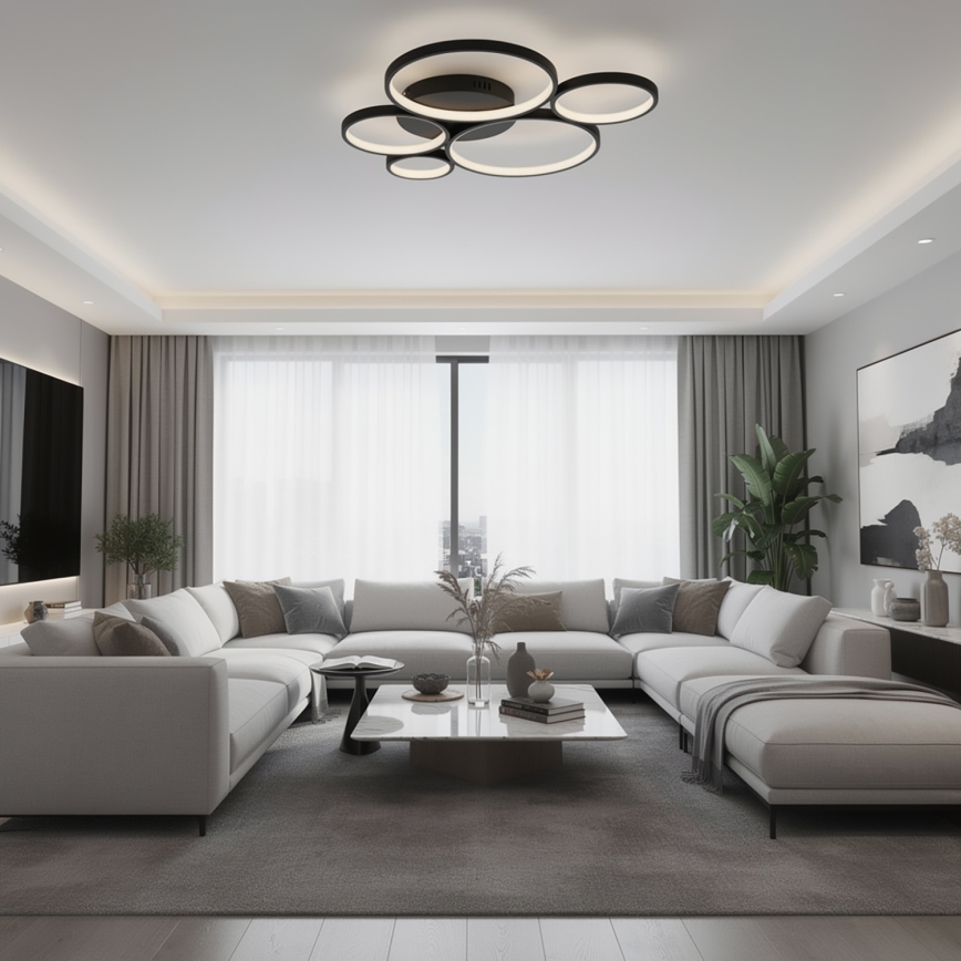 BRILAGI - Φωτιστικό οροφής LED ECHO LED/60W/230V 4000K 50x57 cm μαύρο
