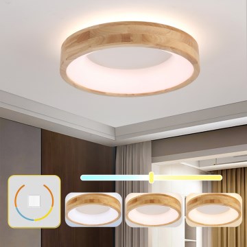 Brilagi - Φωτιστικό οροφής LED FALCON WOOD, 30W, 230V, 3000/4000/6000K, διάμ. 45 cm, ξύλο