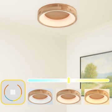 Brilagi - Φωτιστικό οροφής LED FALCON WOOD LED/30W/230V 3000/4000/6000K Ø 45 cm ξύλινο