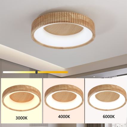 Brilagi - LED φωτιστικό οροφής FALCON WOOD MODERN LED/30W/230V 3000/4000/6000K Ø 45 cm ξύλινο