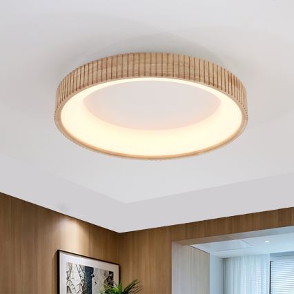 Brilagi - LED Φωτιστικό οροφής FALCON WOOD MODERN LED/40W/230V 3000/4000/6000K διάμετρος 60 cm ξύλινο