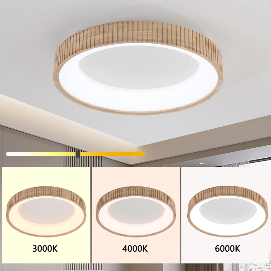 Brilagi - LED Φωτιστικό οροφής FALCON WOOD MODERN LED/40W/230V 3000/4000/6000K διάμετρος 60 cm ξύλινο