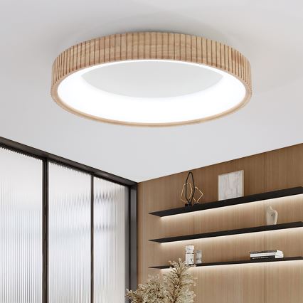 Brilagi - LED Φωτιστικό οροφής FALCON WOOD MODERN LED/40W/230V 3000/4000/6000K διάμετρος 60 cm ξύλινο