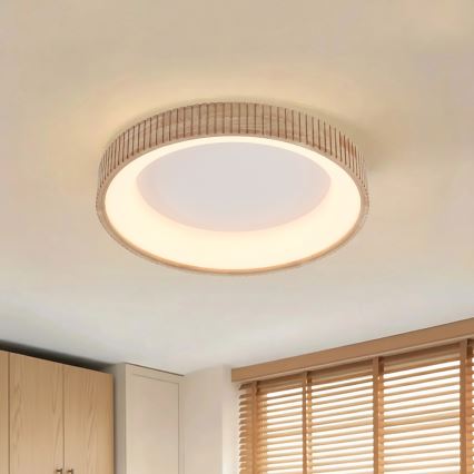 Brilagi - LED Φωτιστικό οροφής FALCON WOOD MODERN LED/40W/230V 3000/4000/6000K διάμετρος 60 cm ξύλινο